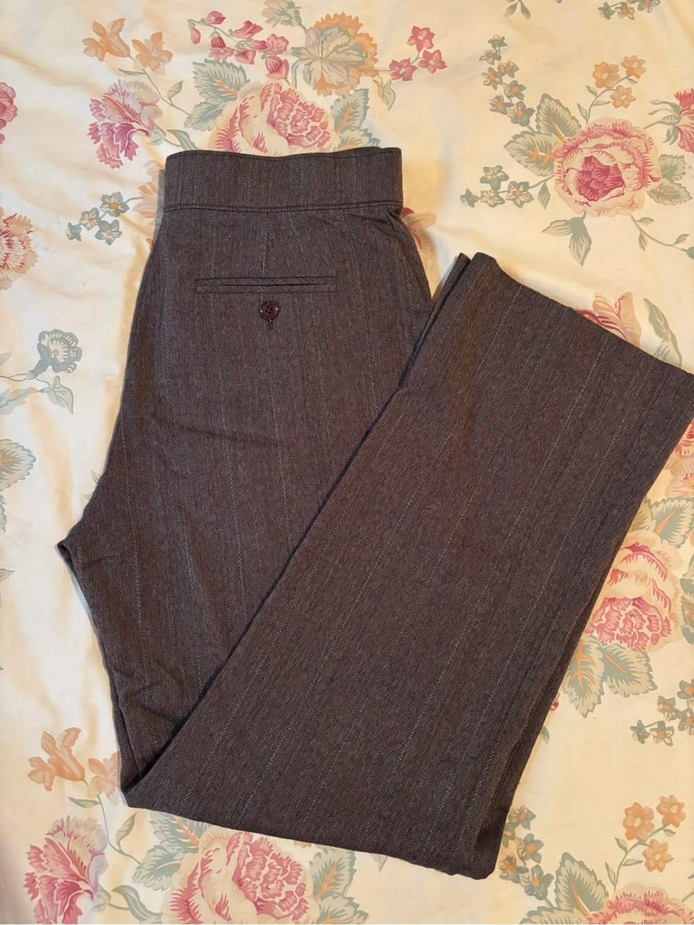 Women's Tailored Brown Pinstripe Trousers